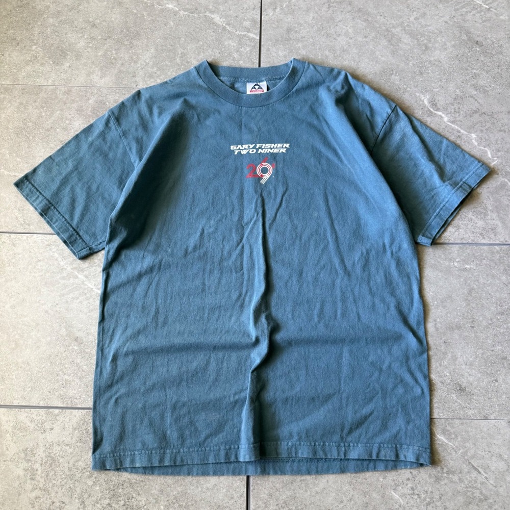 Vintage Gary Fisher Two Niner Mountain Bike Graphic T-Shirt Blue XL